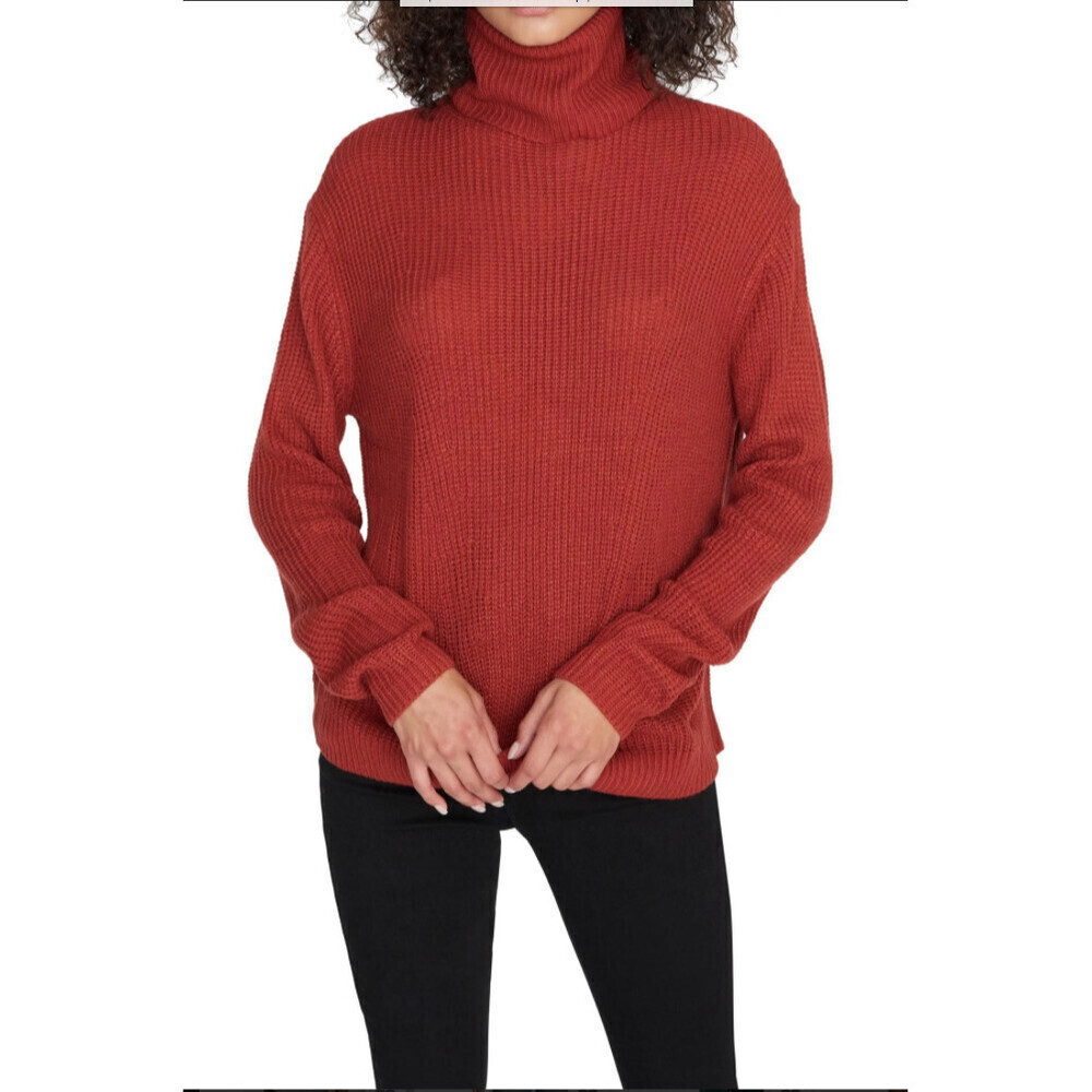 Sanctuary Women's Turtleneck Sweater long sleeve in Cinnamon Brown Size XL $130